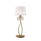 M4636AB/WS Loewe Table Lamp 1 Light E27 Large Antique Brass White Shade