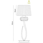 M4636AB/WS Loewe Table Lamp 1 Light E27 Large Antique Brass White Shade