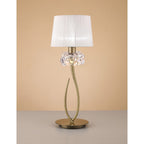 M4636AB/WS Loewe Table Lamp 1 Light E27 Large Antique Brass White Shade