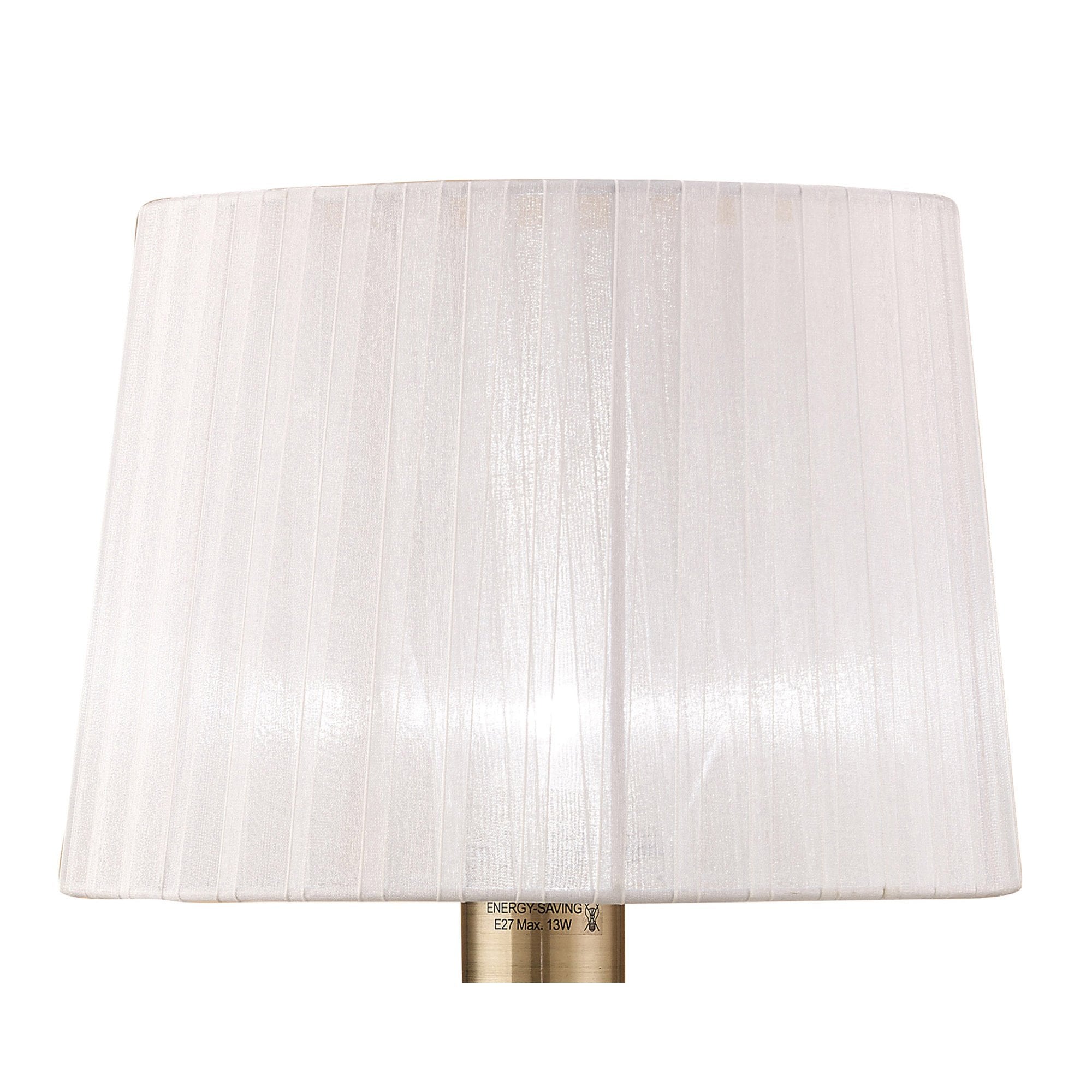 M4636AB/WS Loewe Table Lamp 1 Light E27 Large Antique Brass White Shade