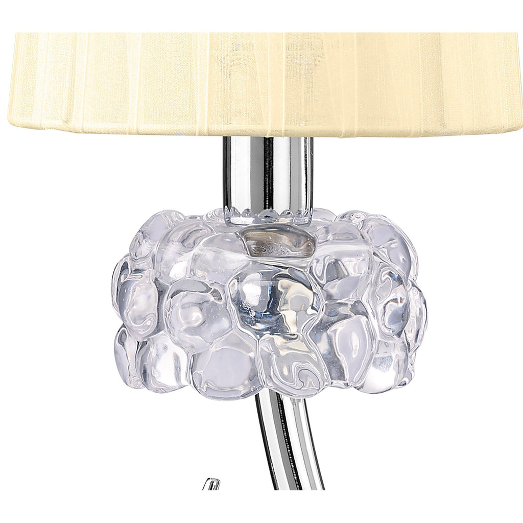 M4637/CS Loewe Table Lamp 1 Light E14 Small Polished Chrome Cream Shade