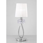 M4637 Loewe Table Lamp 1 Light E14 Small Polished Chrome White Shade