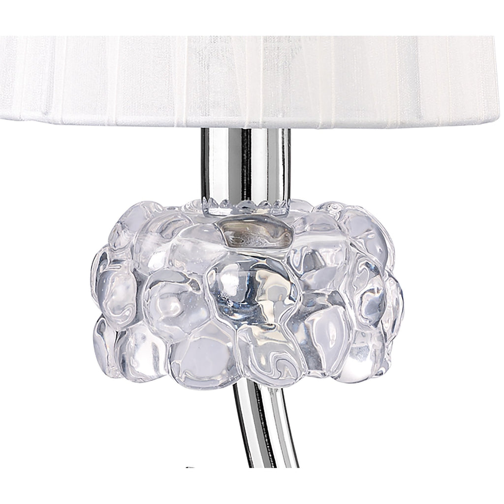 M4637 Loewe Table Lamp 1 Light E14 Small Polished Chrome White Shade