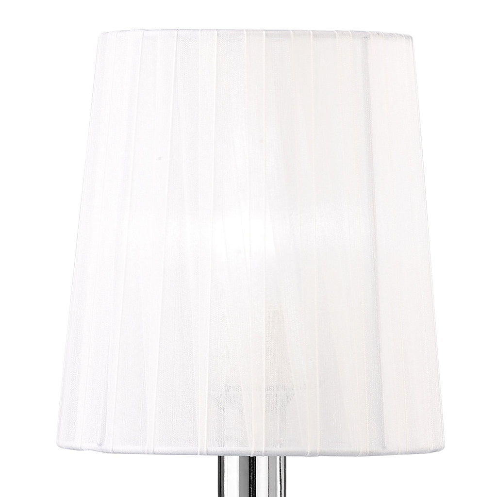 M4637 Loewe Table Lamp 1 Light E14 Small Polished Chrome White Shade