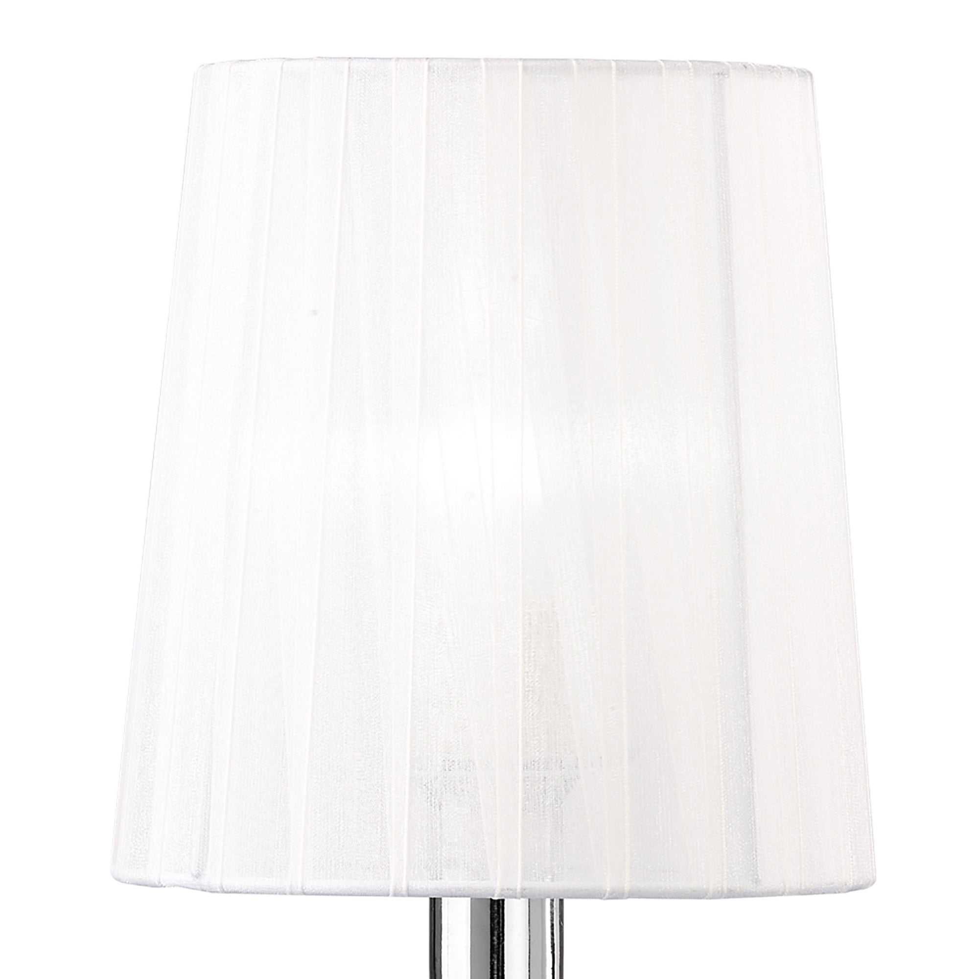 M4637 Loewe Table Lamp 1 Light E14 Small Polished Chrome White Shade