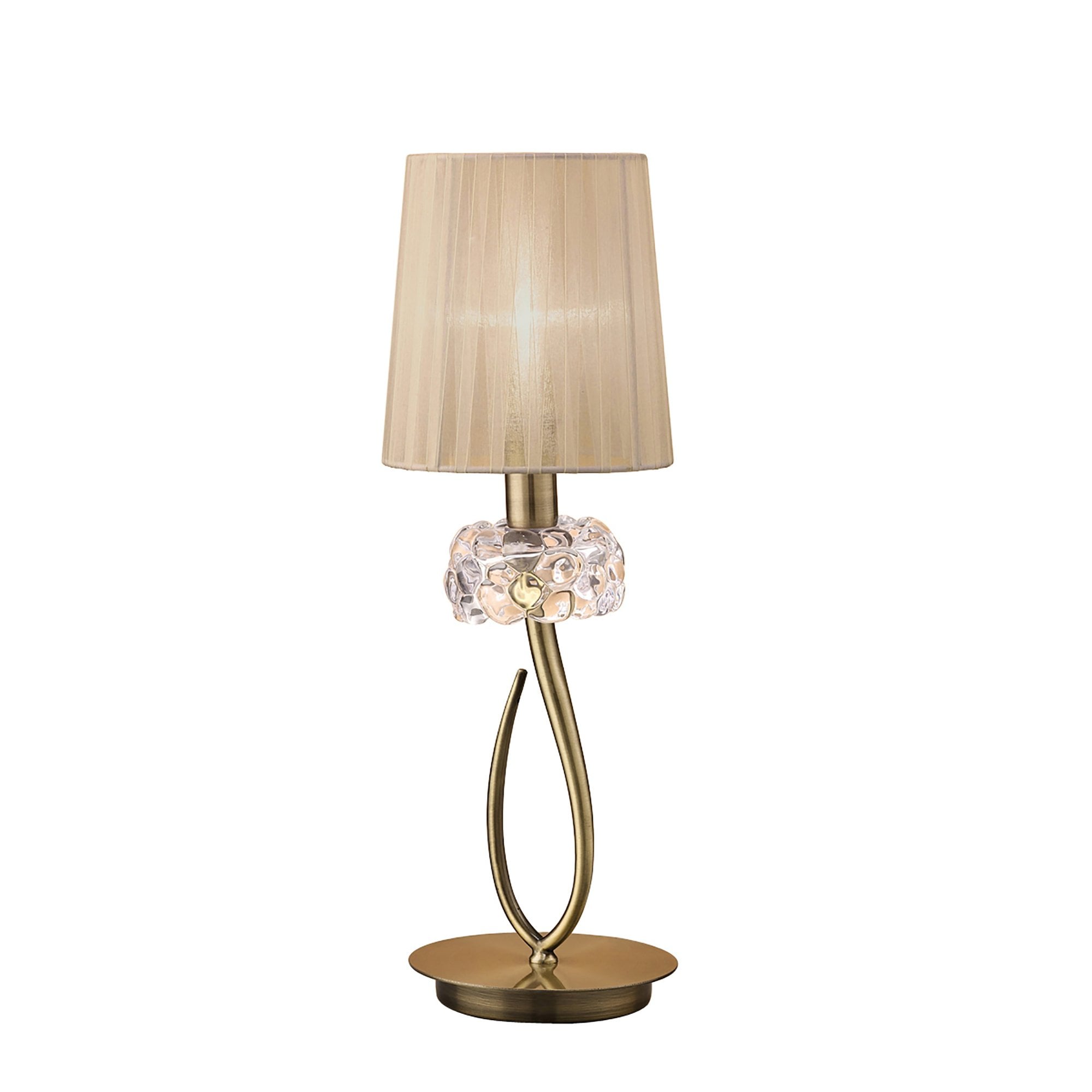 M4637AB/SB Loewe Table Lamp 1 Light E14 Small Antique Brass Soft Bronze Shade
