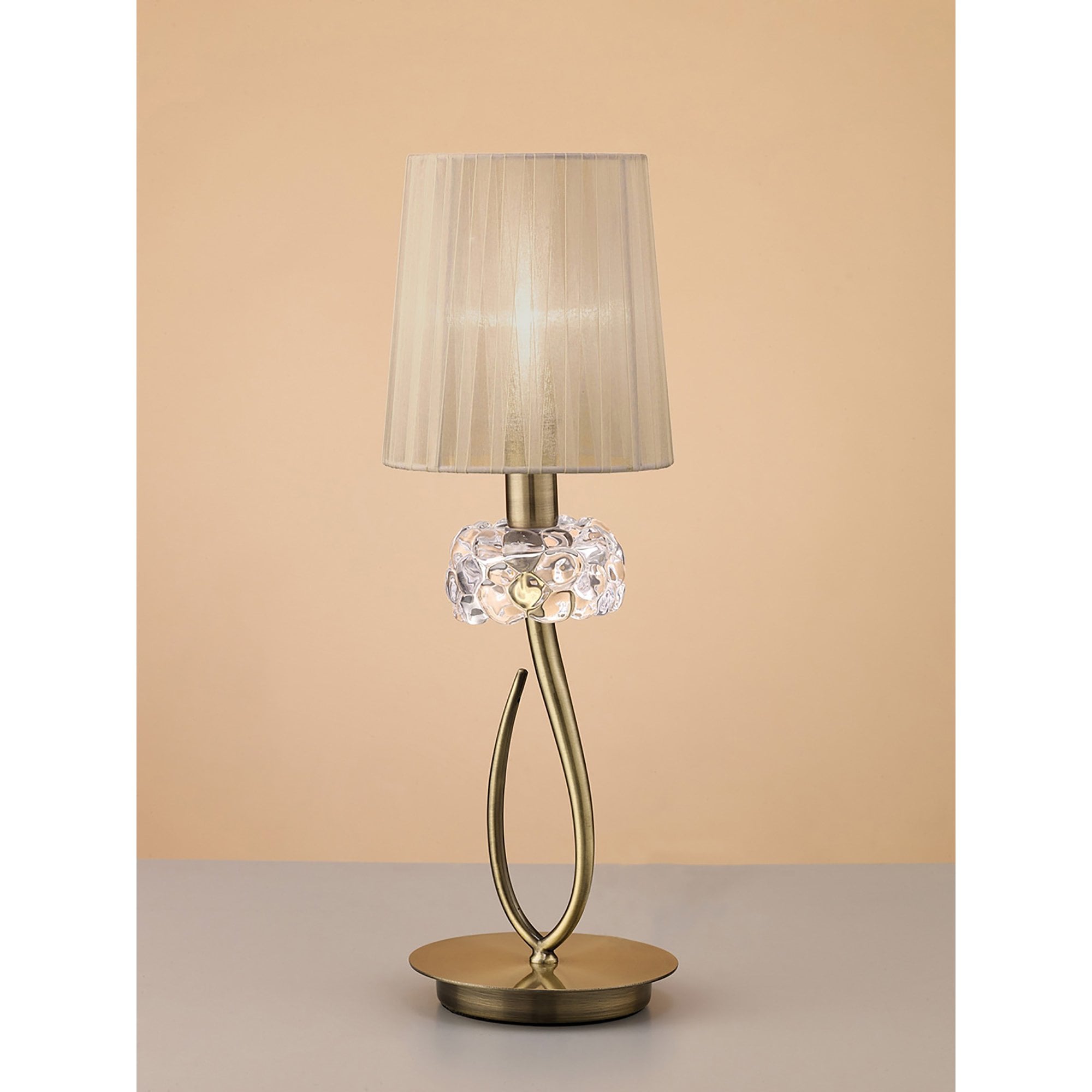 M4637AB/SB Loewe Table Lamp 1 Light E14 Small Antique Brass Soft Bronze Shade