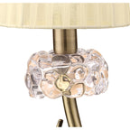 M4637AB Loewe Table Lamp 1 Light E14 Small Antique Brass Cream Shade