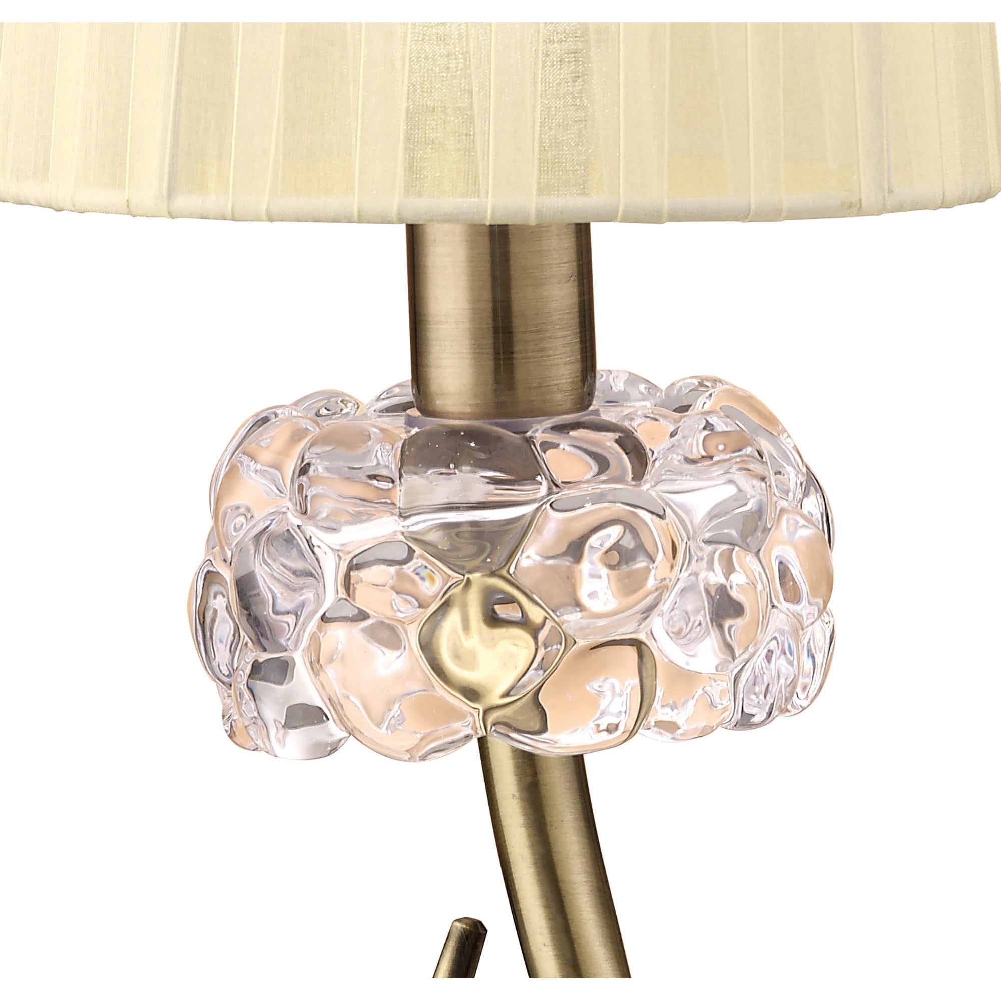 M4637AB Loewe Table Lamp 1 Light E14 Small Antique Brass Cream Shade