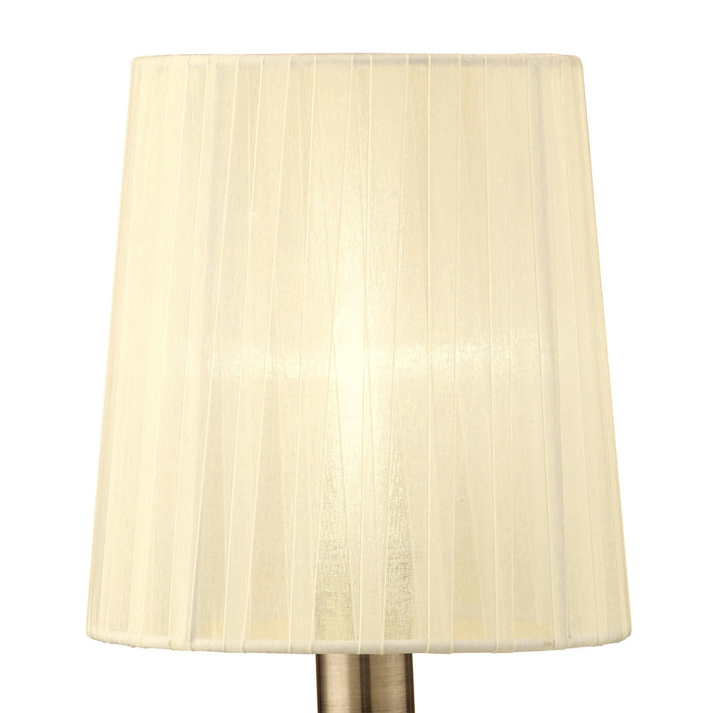 M4637AB Loewe Table Lamp 1 Light E14 Small Antique Brass Cream Shade