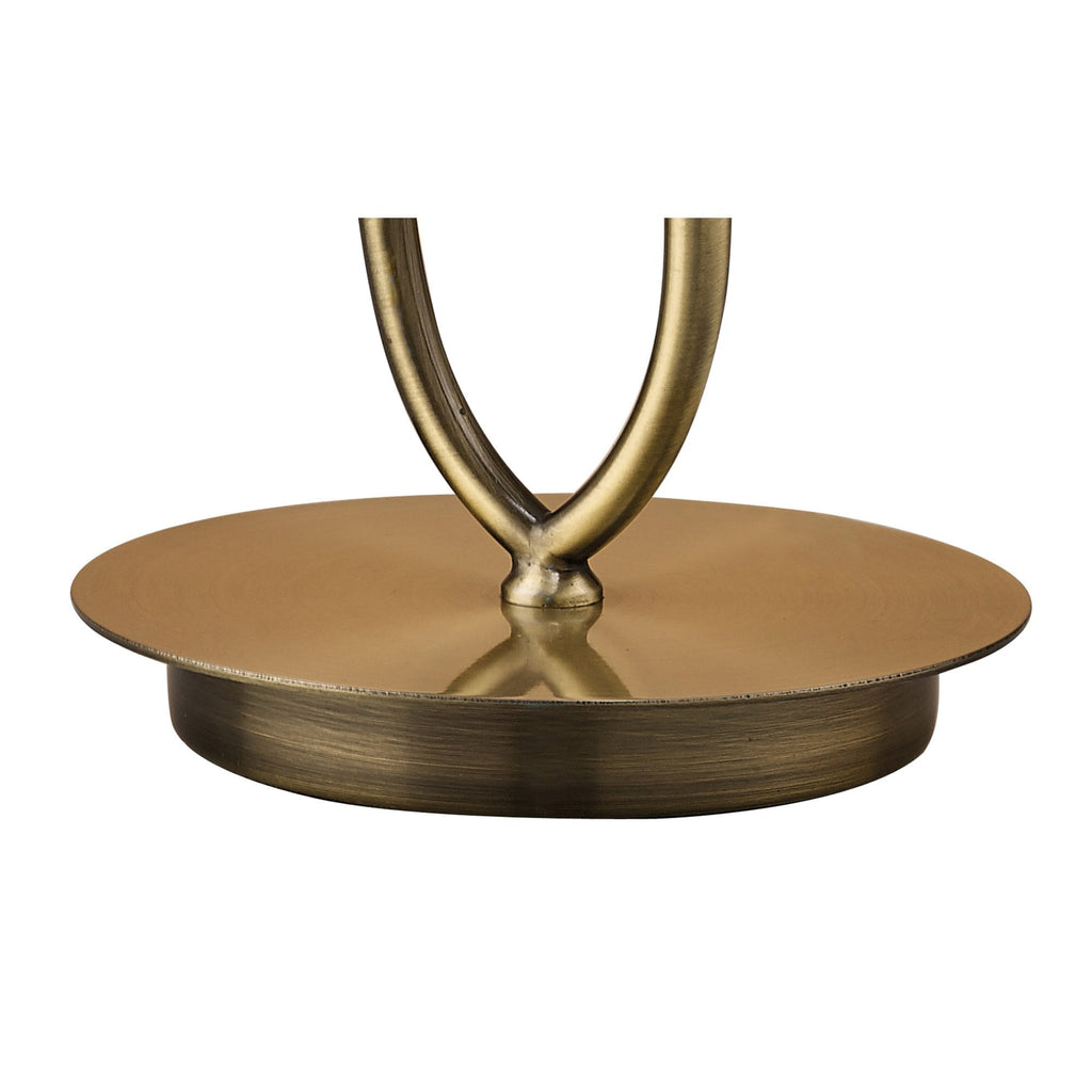 M4637AB/WS Loewe Table Lamp 1 Light E14 Small Antique Brass White Shade