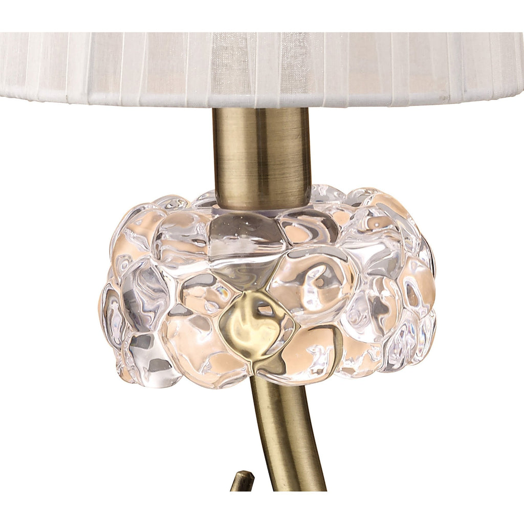 M4637AB/WS Loewe Table Lamp 1 Light E14 Small Antique Brass White Shade