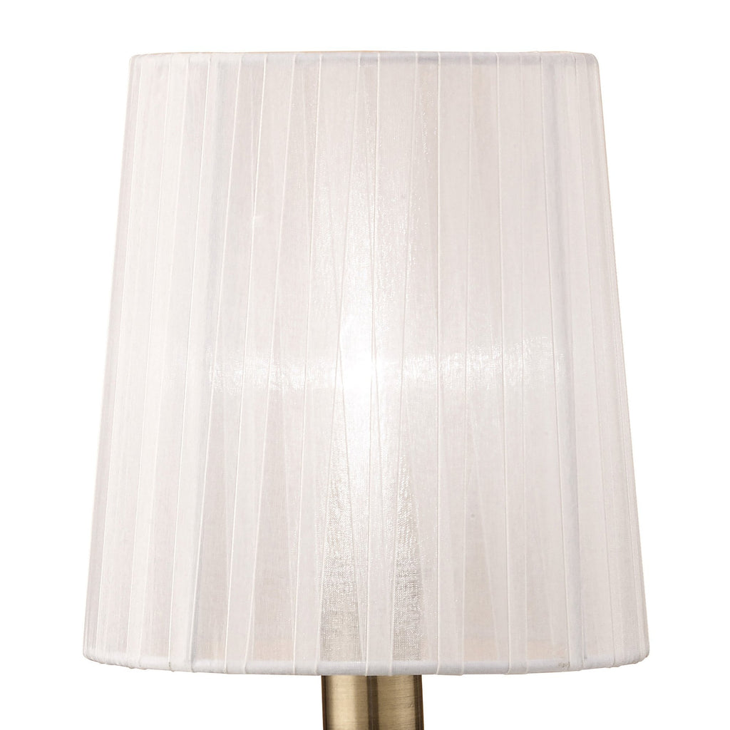 M4637AB/WS Loewe Table Lamp 1 Light E14 Small Antique Brass White Shade