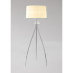 M4638/CS Loewe Floor Lamp 3 Light E27 Polished Chrome Cream Shade