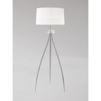 M4638 Loewe Floor Lamp 3 Light E27 Polished Chrome White Shade