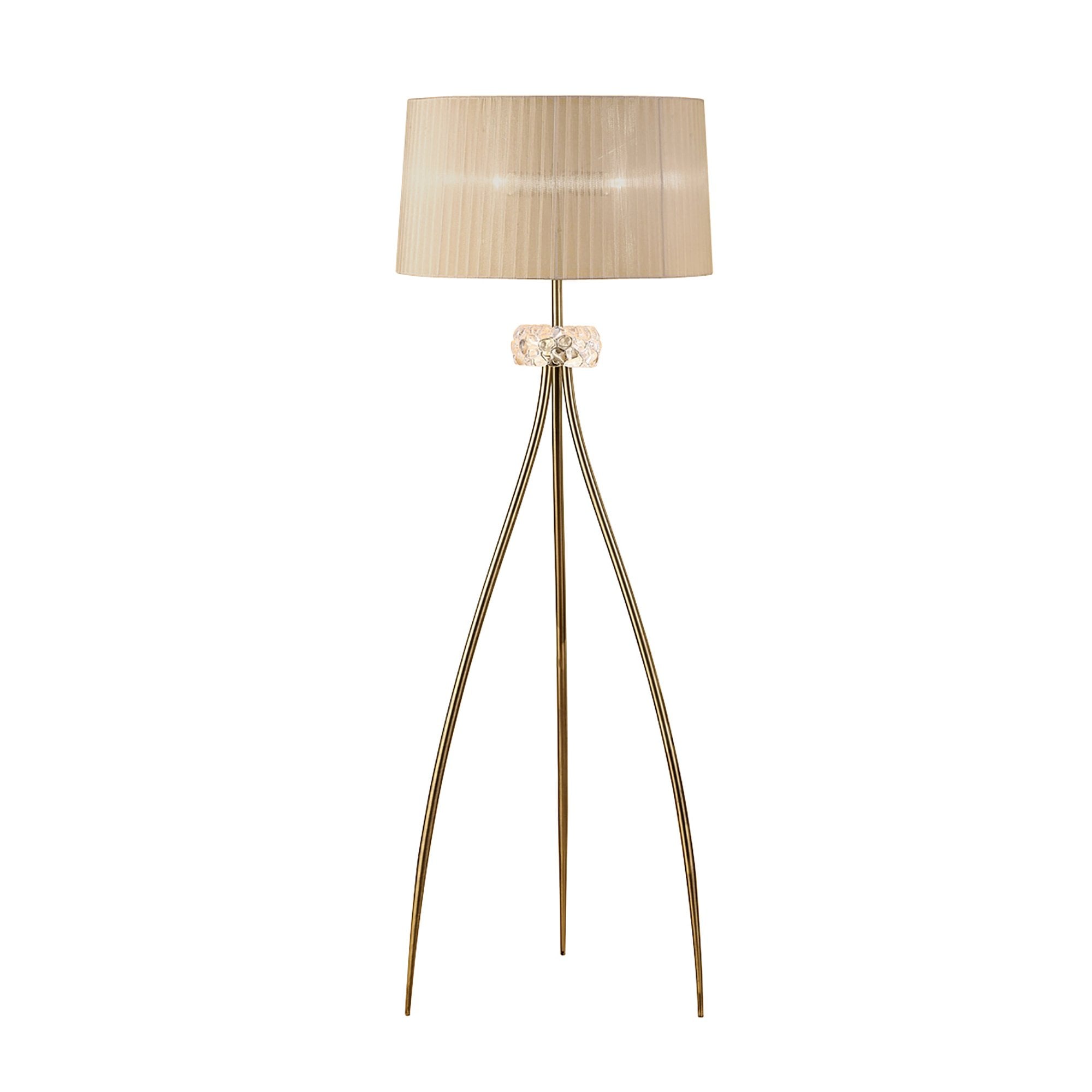 M4638AB/SB Loewe Floor Lamp 3 Light E27 Antique Brass Soft Bronze Shade