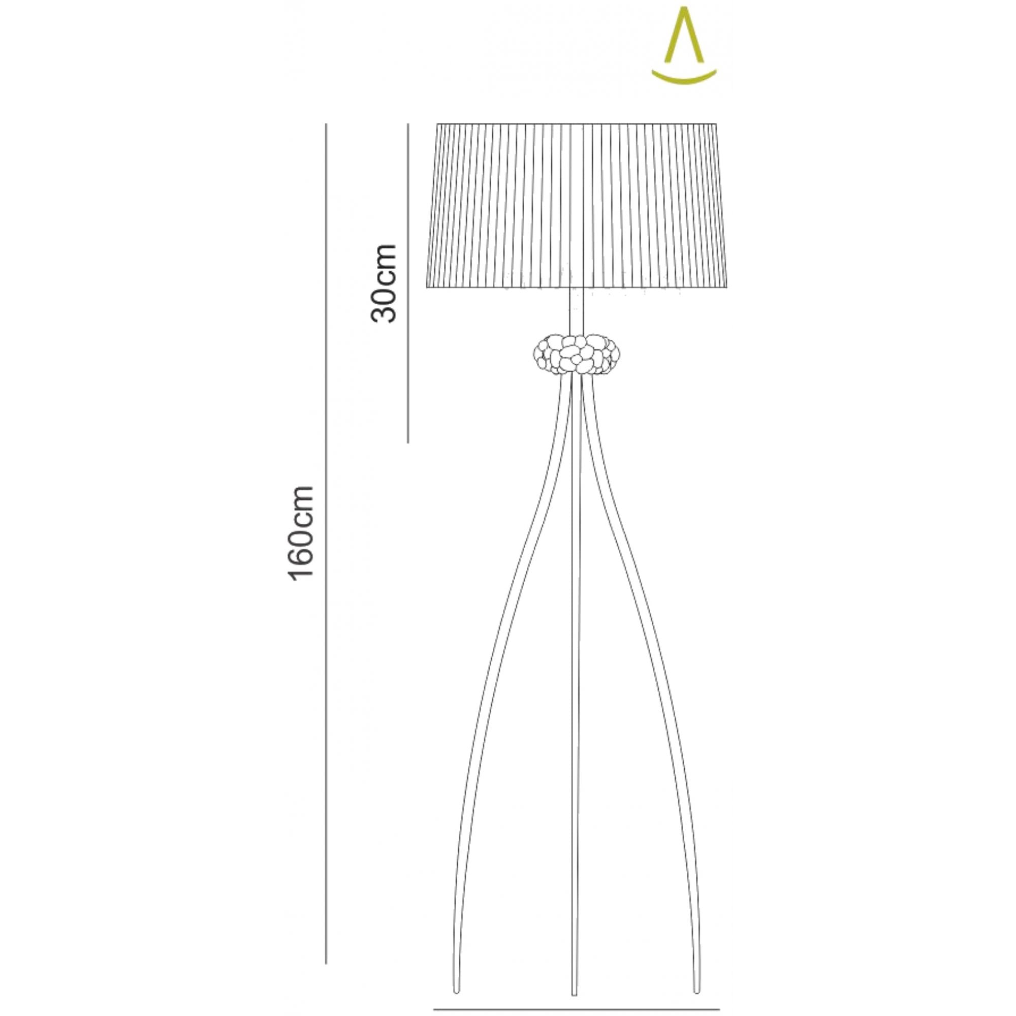 M4638AB/SB Loewe Floor Lamp 3 Light E27 Antique Brass Soft Bronze Shade