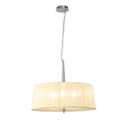 M4639/CS Loewe Single Pendant 3 Light E27 Polished Chrome Cream Shade