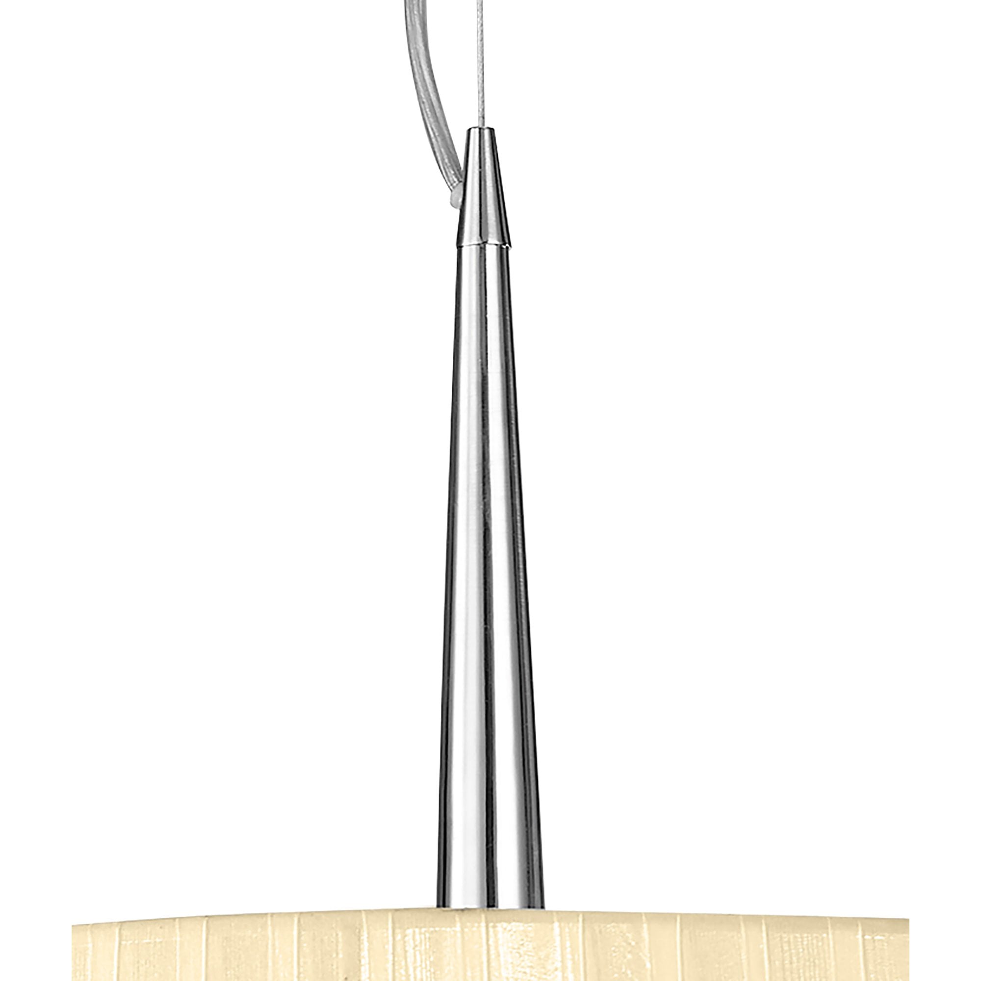 M4639/CS Loewe Single Pendant 3 Light E27 Polished Chrome Cream Shade