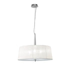 M4639 Loewe Single Pendant 3 Light E27 Polished Chrome White Shade