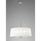 M4639 Loewe Single Pendant 3 Light E27 Polished Chrome White Shade