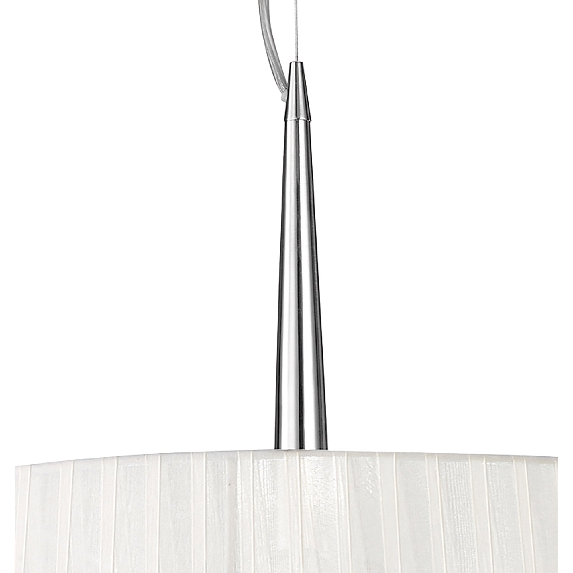 M4639 Loewe Single Pendant 3 Light E27 Polished Chrome White Shade