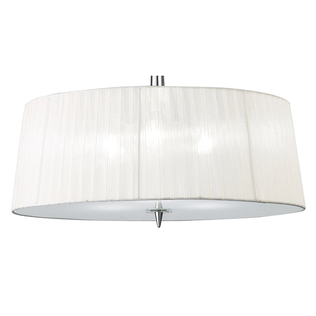 M4639 Loewe Single Pendant 3 Light E27 Polished Chrome White Shade