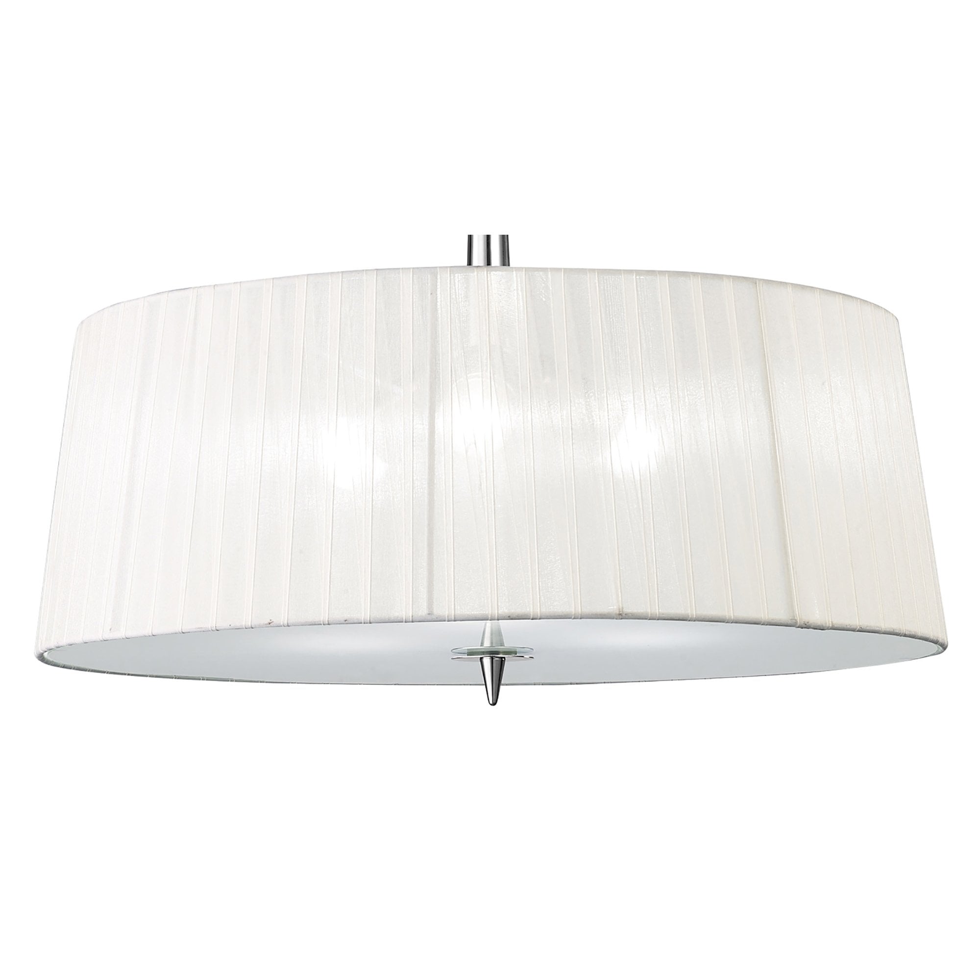 M4639 Loewe Single Pendant 3 Light E27 Polished Chrome White Shade