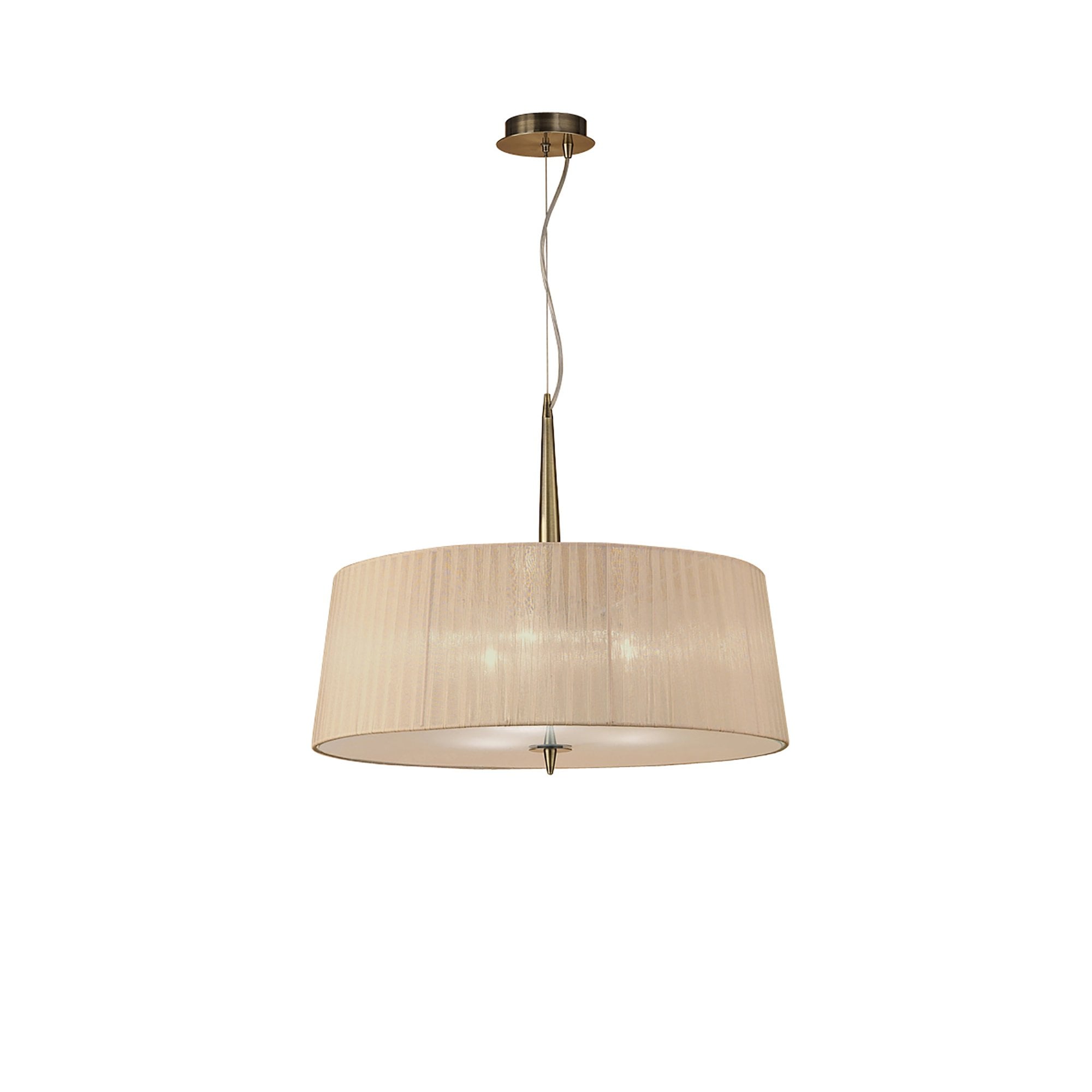 M4639AB/SB Loewe Single Pendant 3 Light E27 Antique Brass Soft Bronze Shade