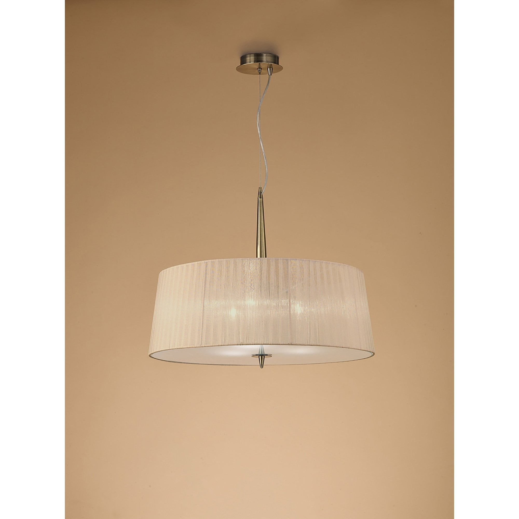 M4639AB/SB Loewe Single Pendant 3 Light E27 Antique Brass Soft Bronze Shade