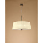 M4639AB Loewe Single Pendant 3 Light E27 Antique Brass Cream Shade