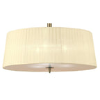 M4639AB Loewe Single Pendant 3 Light E27 Antique Brass Cream Shade