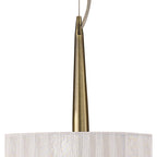 M4639AB/WS Loewe Single Pendant 3 Light E27 Antique Brass White Shade