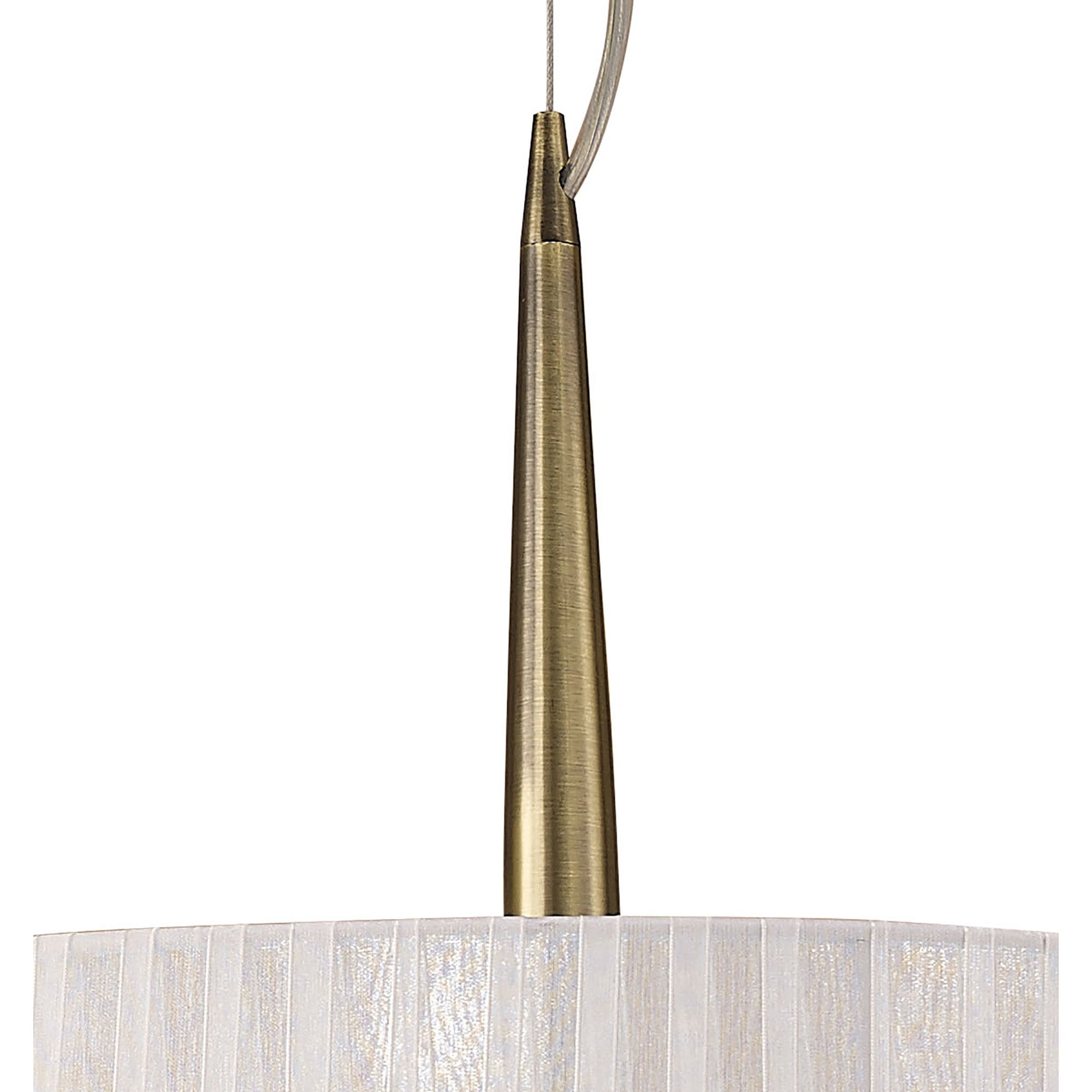 M4639AB/WS Loewe Single Pendant 3 Light E27 Antique Brass White Shade