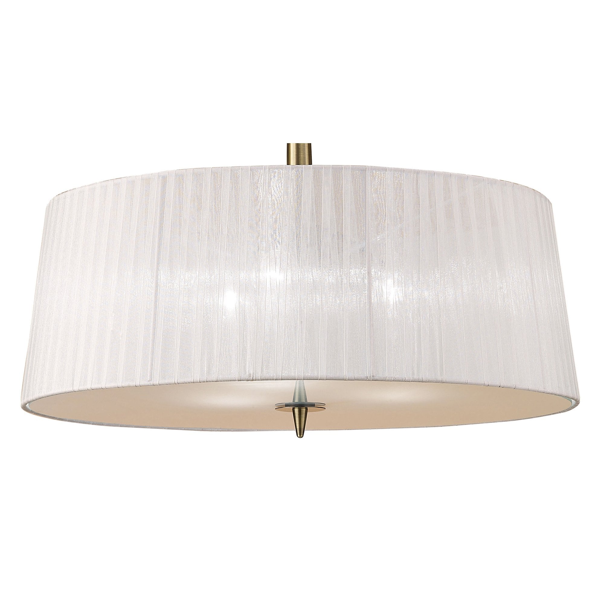 M4639AB/WS Loewe Single Pendant 3 Light E27 Antique Brass White Shade