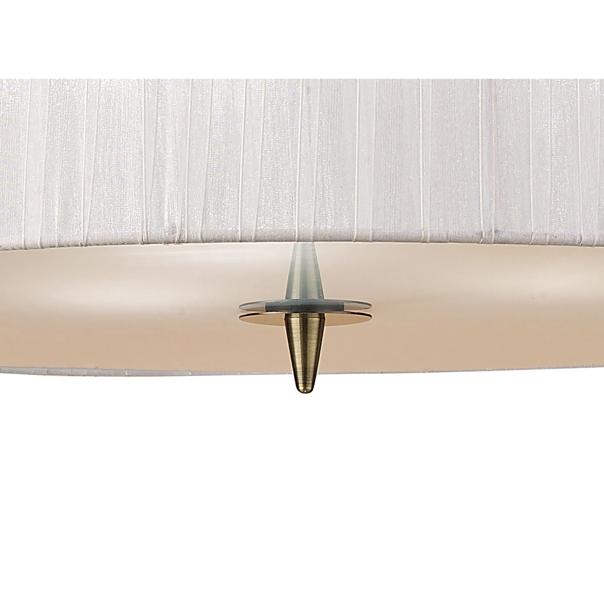 M4639AB/WS Loewe Single Pendant 3 Light E27 Antique Brass White Shade