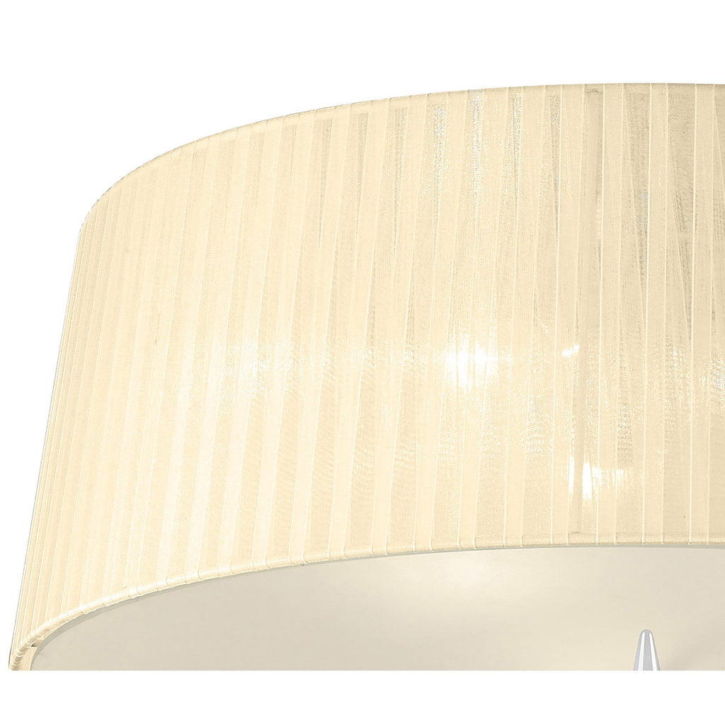 M4640/CS Loewe Flush Ceiling 3 Light E27 Polished Chrome Cream Shade