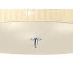 M4640/CS Loewe Flush Ceiling 3 Light E27 Polished Chrome Cream Shade