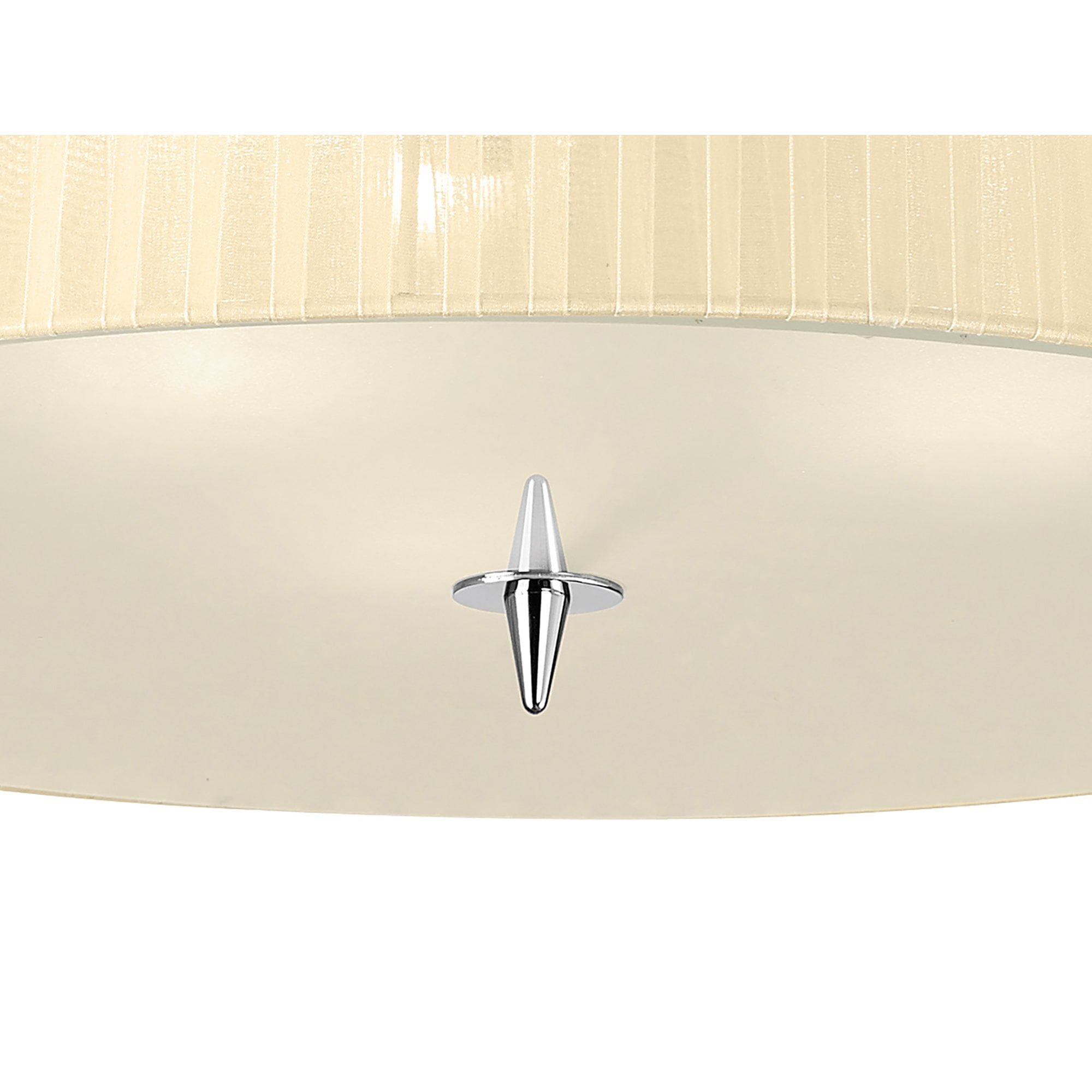 M4640/CS Loewe Flush Ceiling 3 Light E27 Polished Chrome Cream Shade