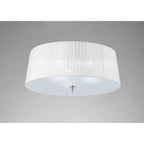 M4640 Loewe Flush Ceiling 3 Light E27 Polished Chrome White Shade