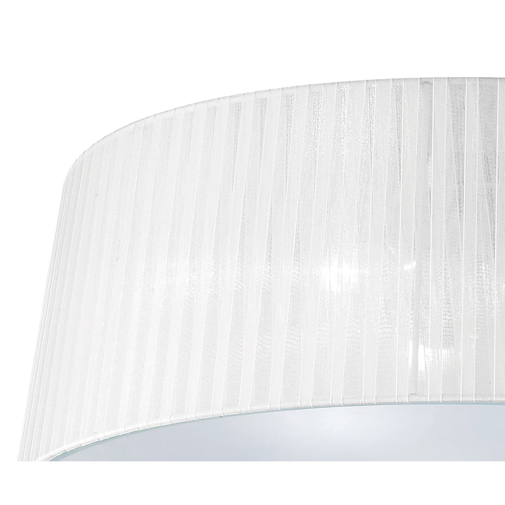 M4640 Loewe Flush Ceiling 3 Light E27 Polished Chrome White Shade