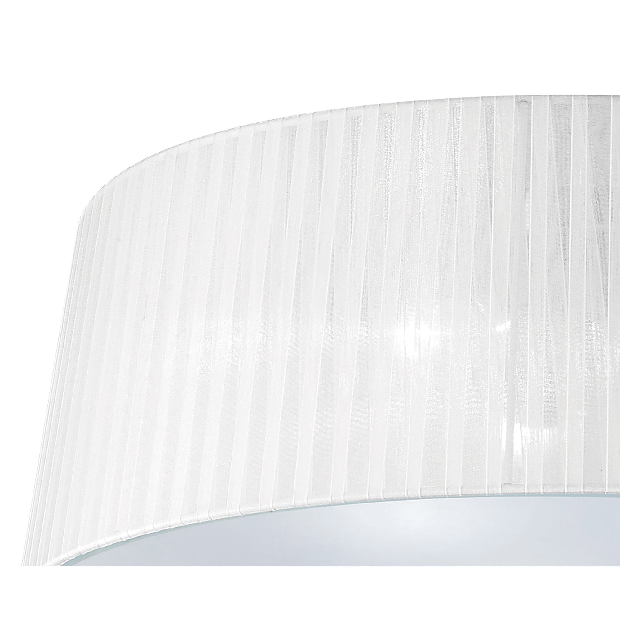 M4640 Loewe Flush Ceiling 3 Light E27 Polished Chrome White Shade
