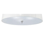 M4640 Loewe Flush Ceiling 3 Light E27 Polished Chrome White Shade