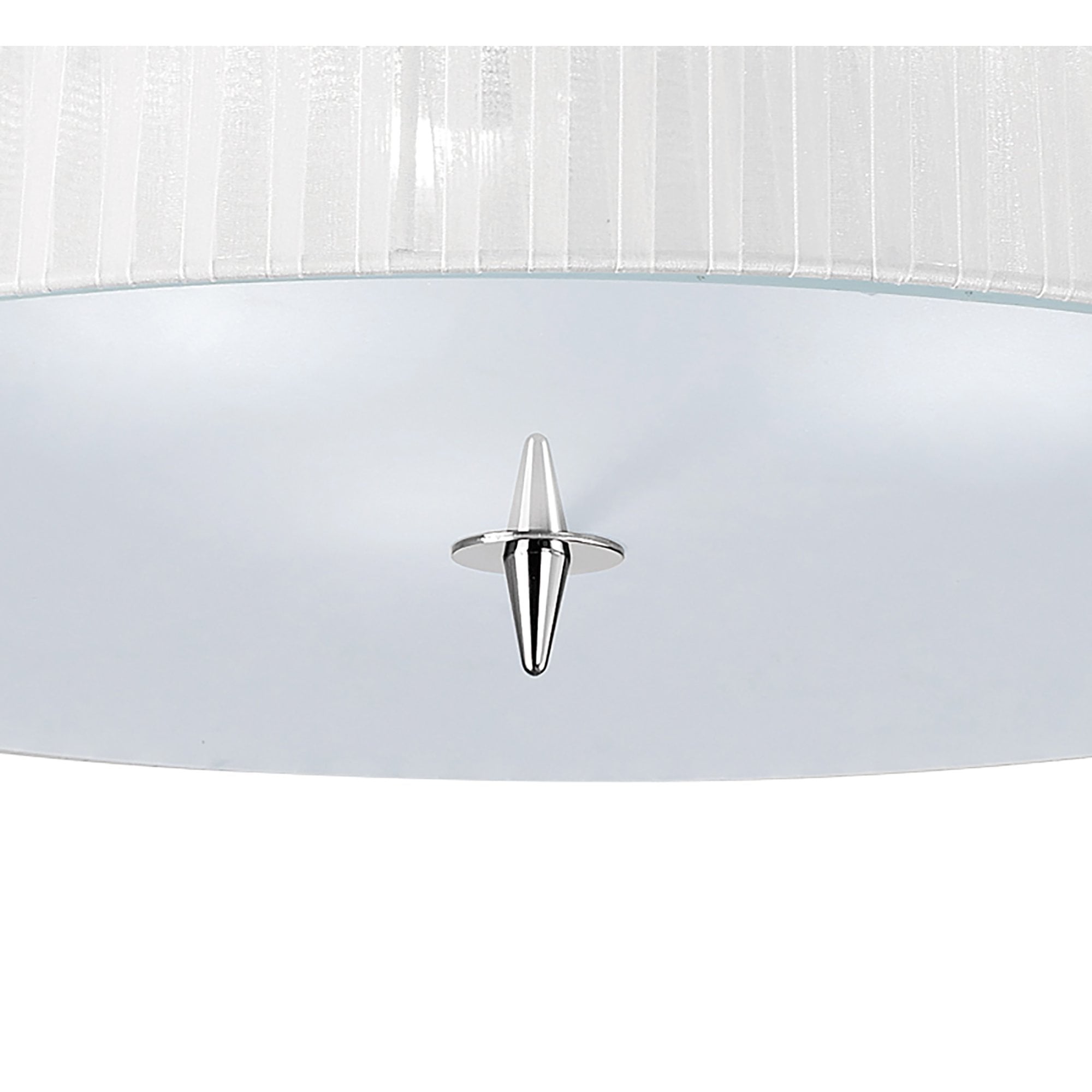 M4640 Loewe Flush Ceiling 3 Light E27 Polished Chrome White Shade