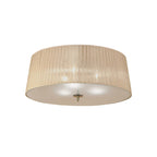 M4640AB/SB Loewe Flush Ceiling 3 Light E27 Antique Brass Soft Bronze Shade