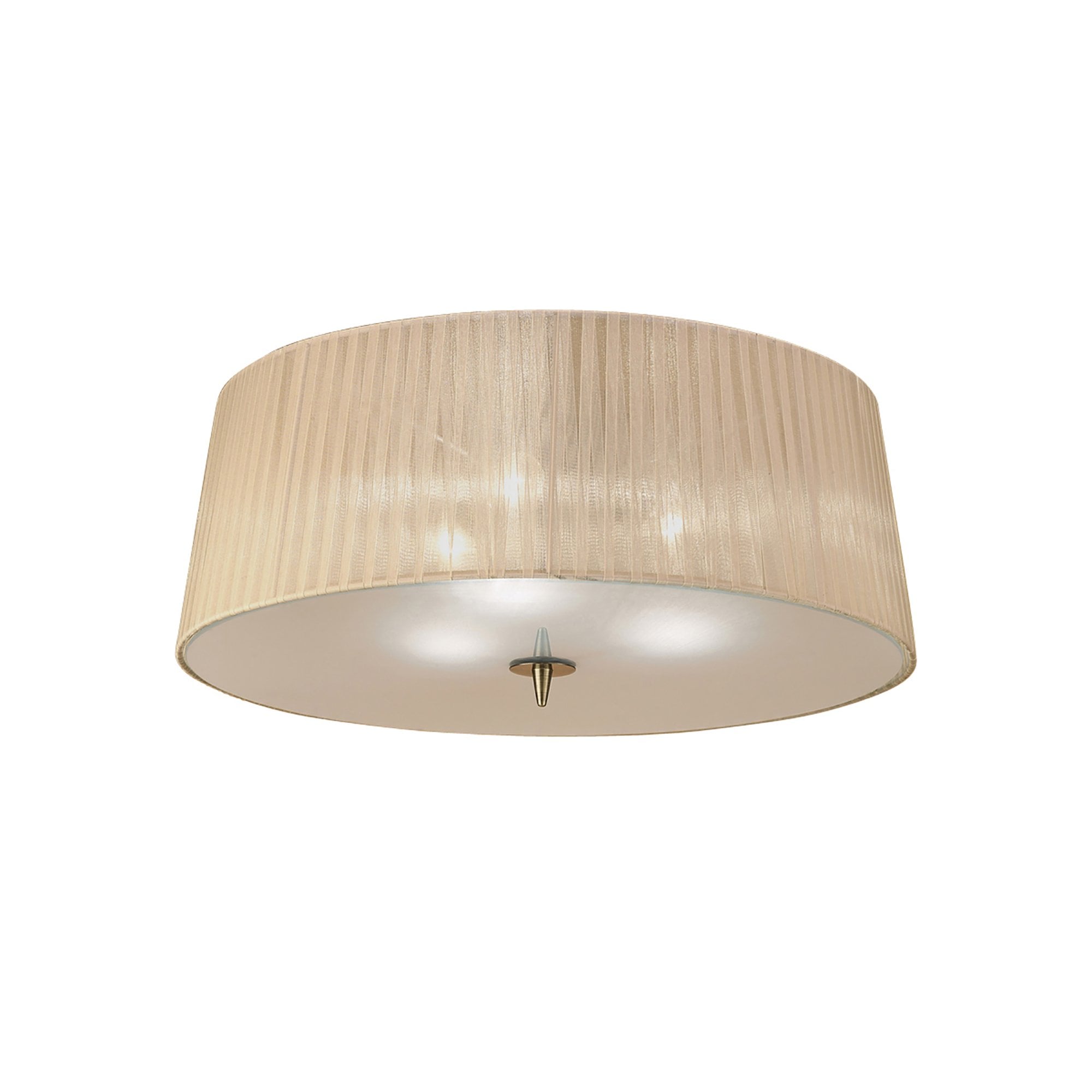 M4640AB/SB Loewe Flush Ceiling 3 Light E27 Antique Brass Soft Bronze Shade