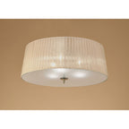 M4640AB/SB Loewe Flush Ceiling 3 Light E27 Antique Brass Soft Bronze Shade