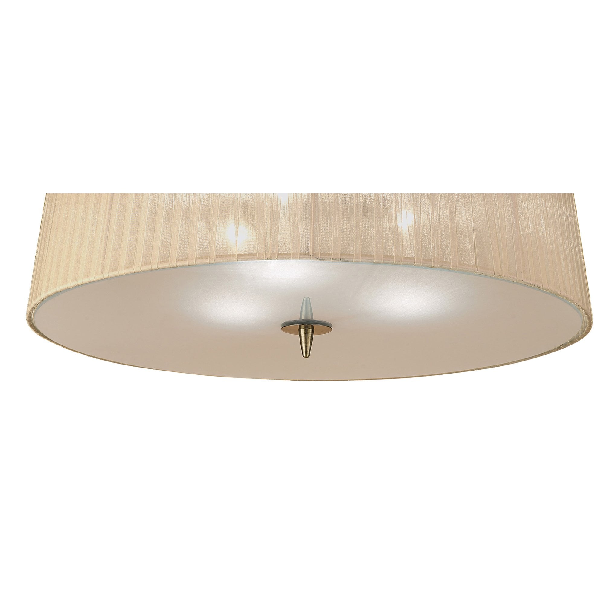 M4640AB/SB Loewe Flush Ceiling 3 Light E27 Antique Brass Soft Bronze Shade