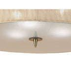 M4640AB/SB Loewe Flush Ceiling 3 Light E27 Antique Brass Soft Bronze Shade