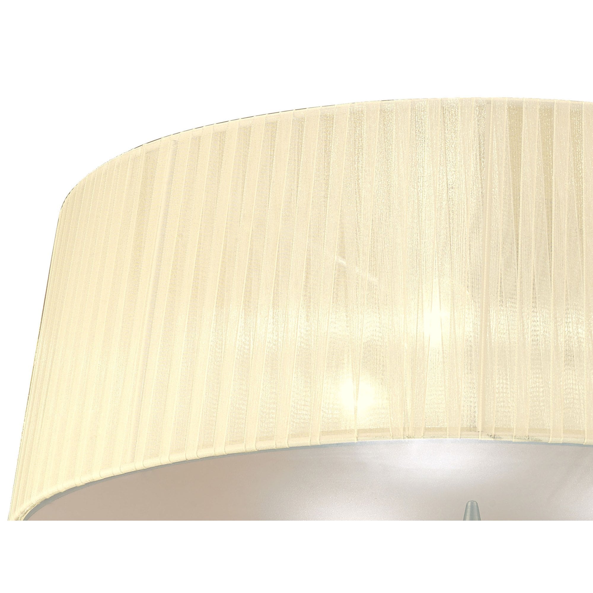 M4640AB Loewe Flush Ceiling 3 Light E27 Antique Brass Cream Shade